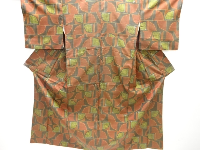 JAPANESE KIMONO / OMESHI / NISHIJIN-ORI / WOVEN ABSTRACT FLOWER